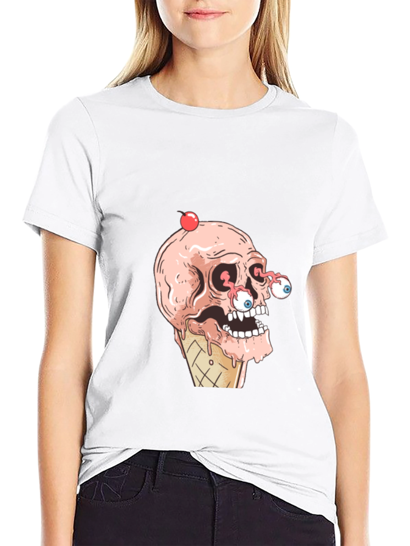 Ice Cream Skull Graphic T-Shirt - Cool & Creepy