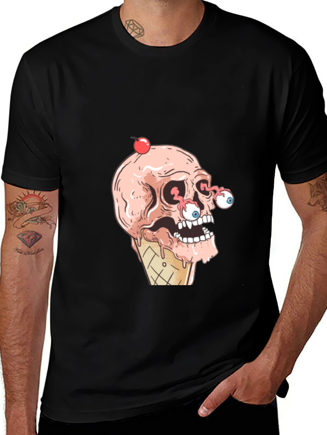 Ice Cream Skull Graphic T-Shirt - Cool & Creepy
