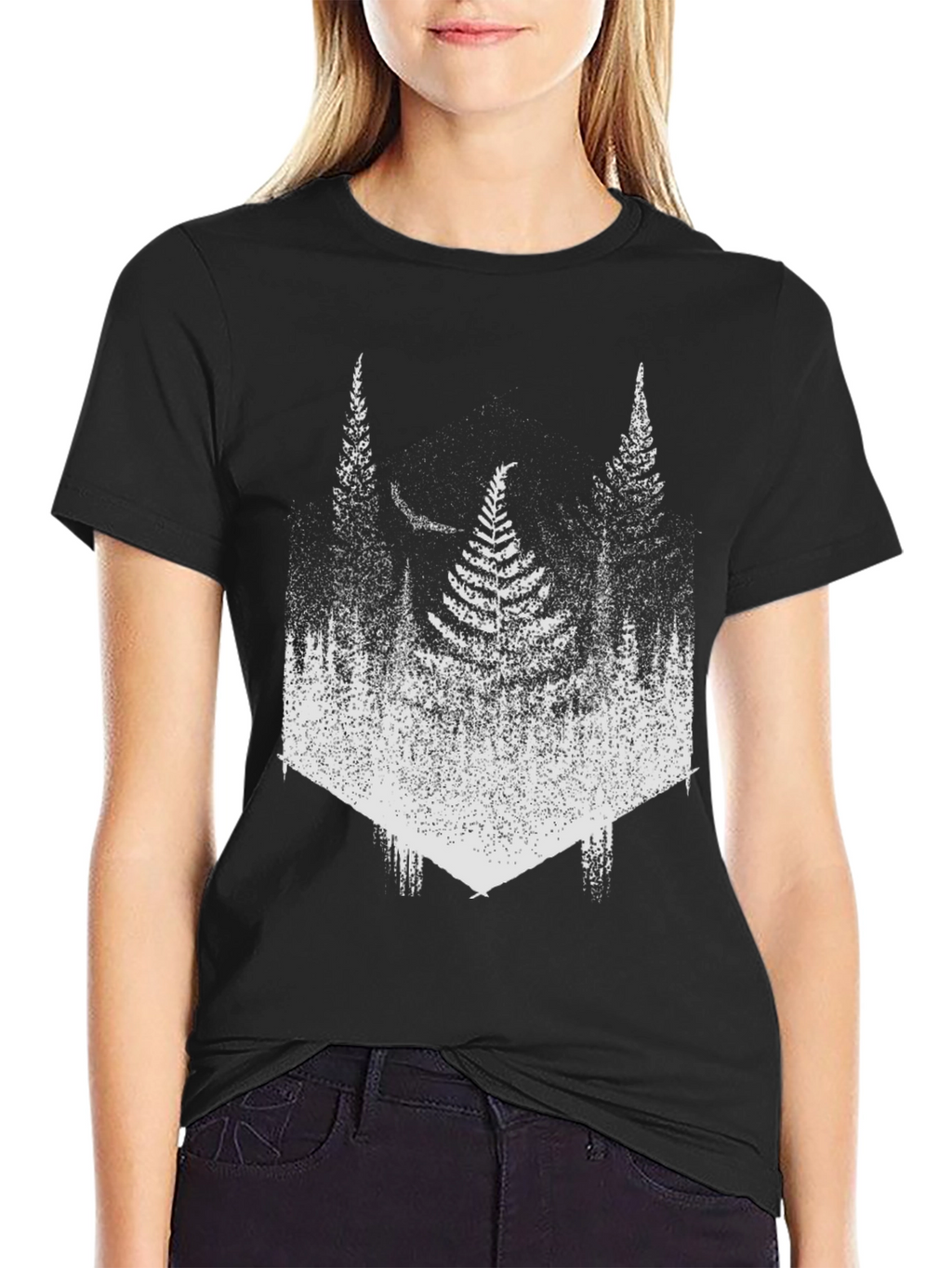 Fern Forest Graphic Tee - Mens Black T-Shirt