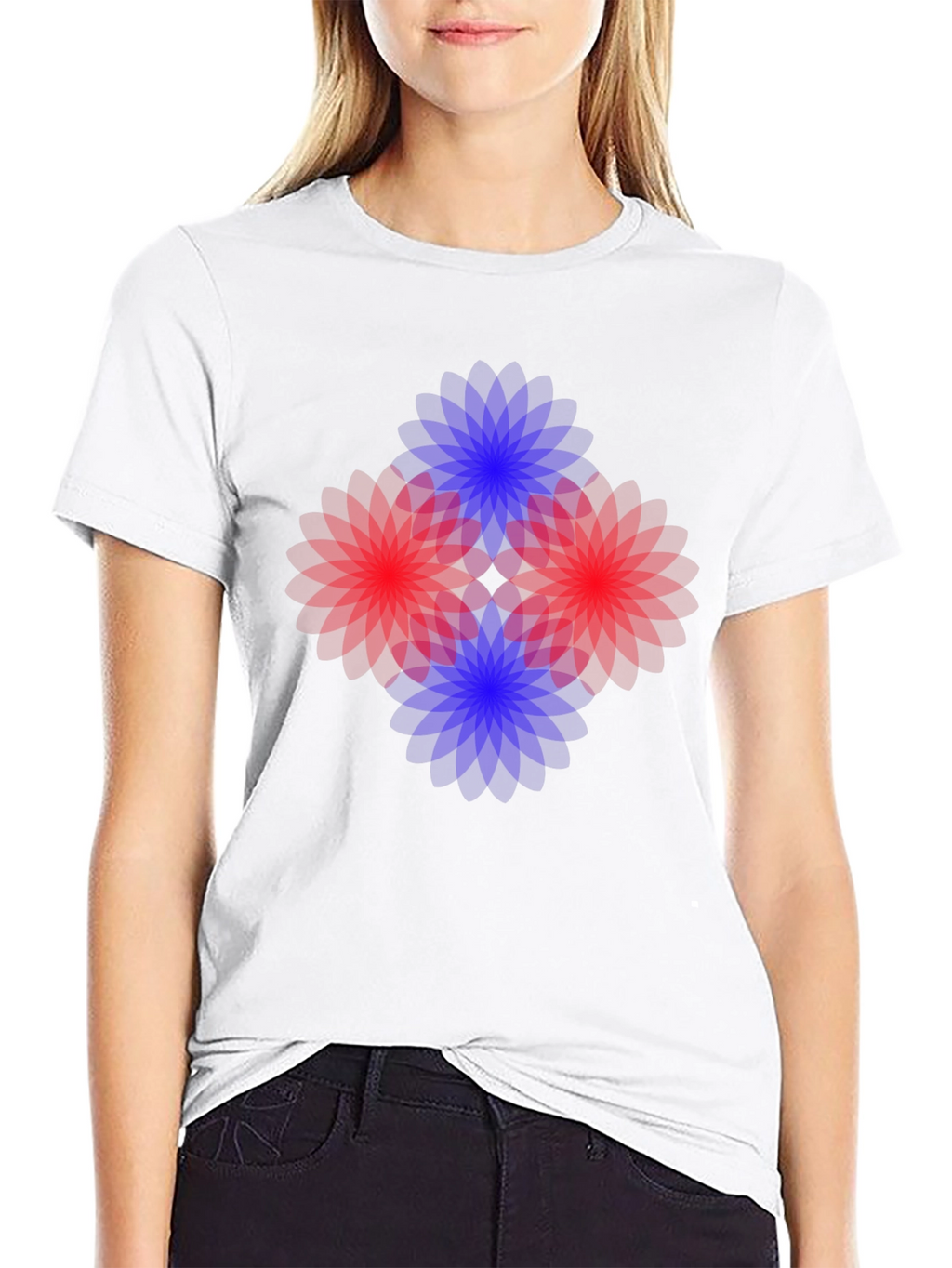 Abstract Floral Graphic Black T-Shirt