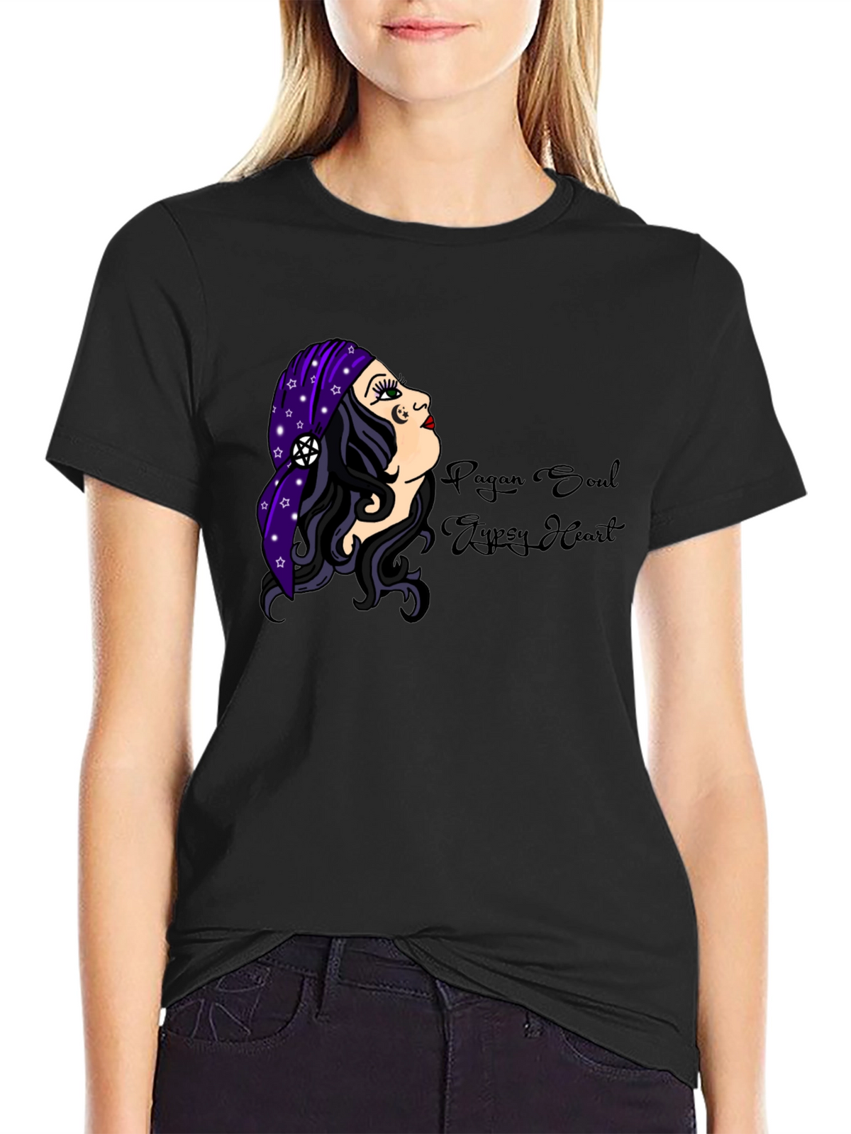 Pagan Soul Gypsy Heart Black T-Shirt