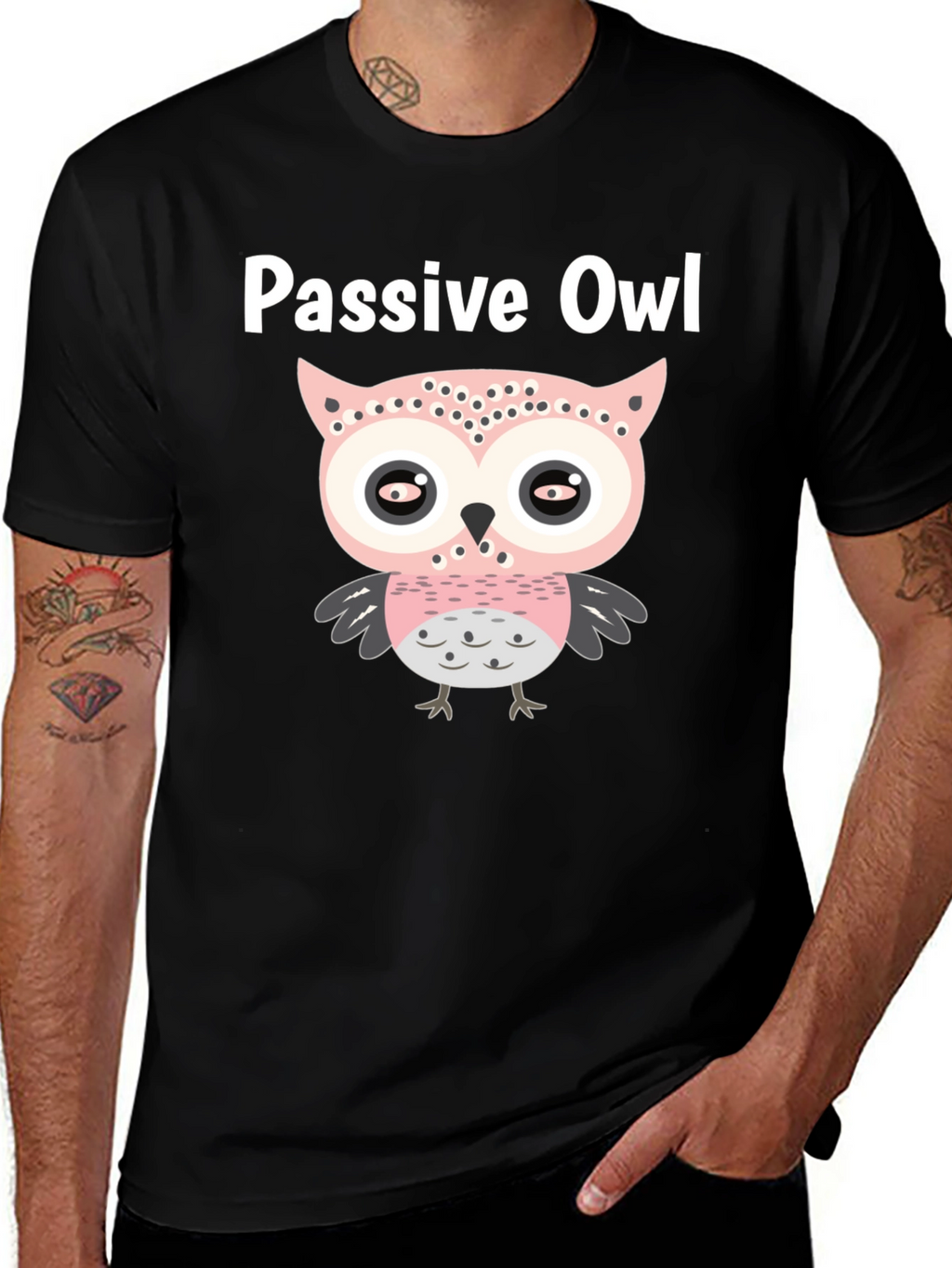 Passive Owl Graphic Tee - Soft Cotton Blend