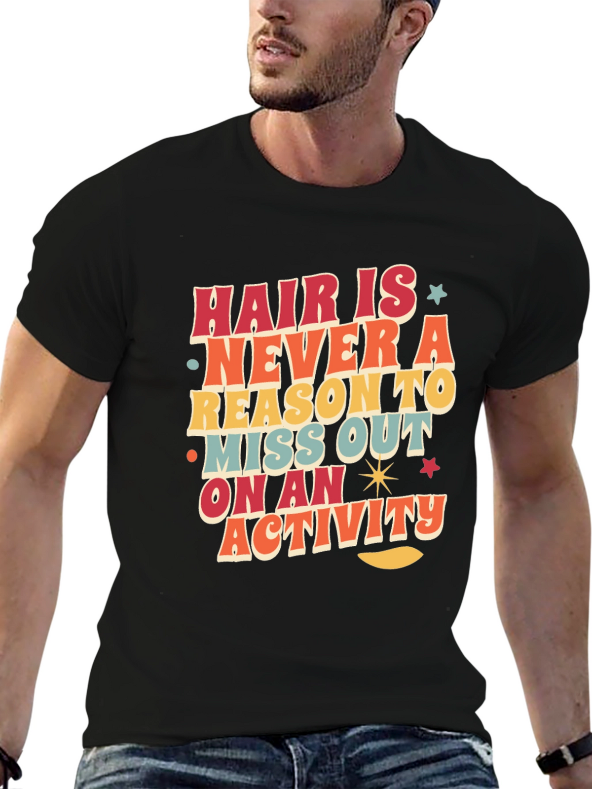 Retro Graphic Tee - Hair Is Never a Reason