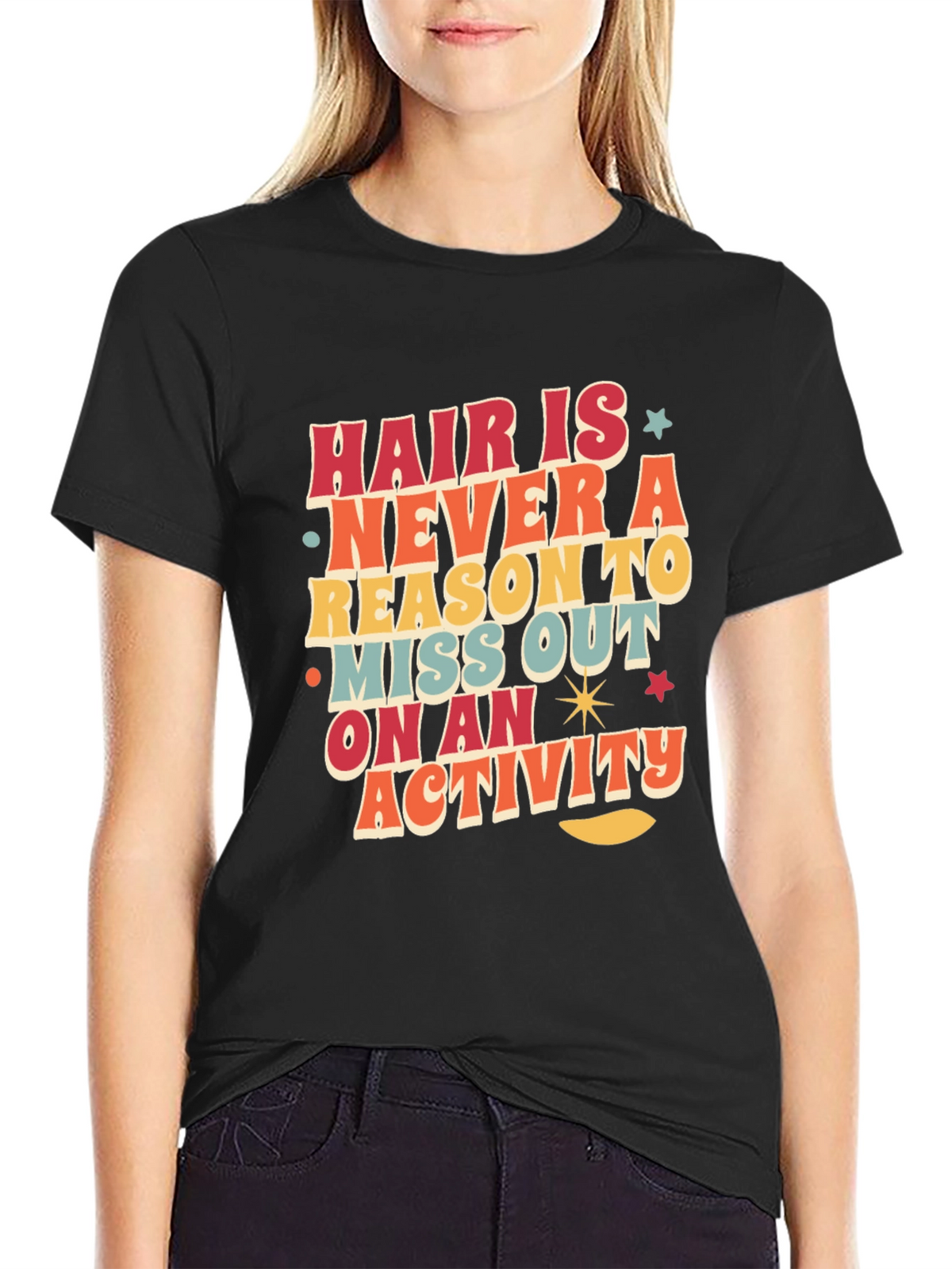 Retro Graphic Tee - Hair Is Never a Reason