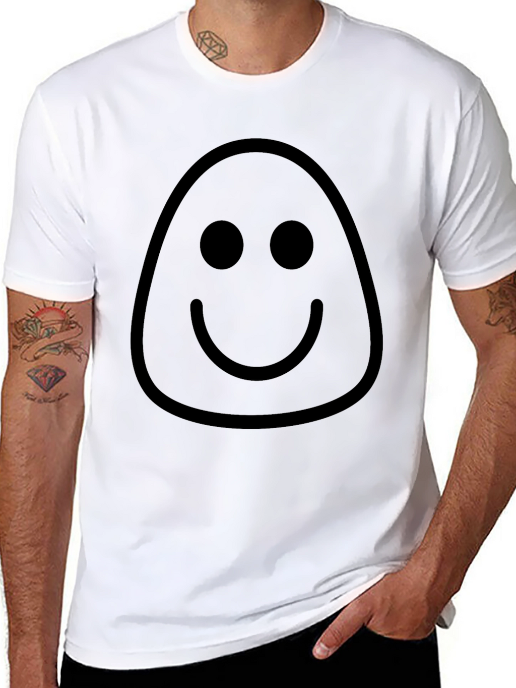 Smiley Face Graphic Tee - Mens Black T-Shirt