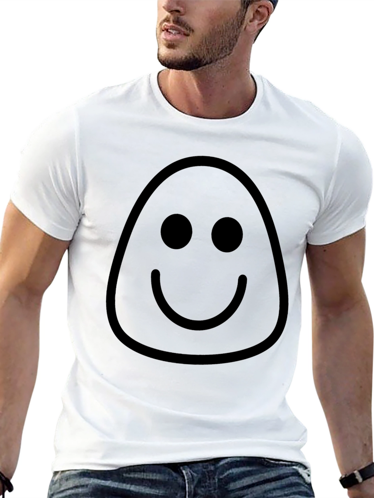 Smiley Face Graphic Tee - Mens Black T-Shirt