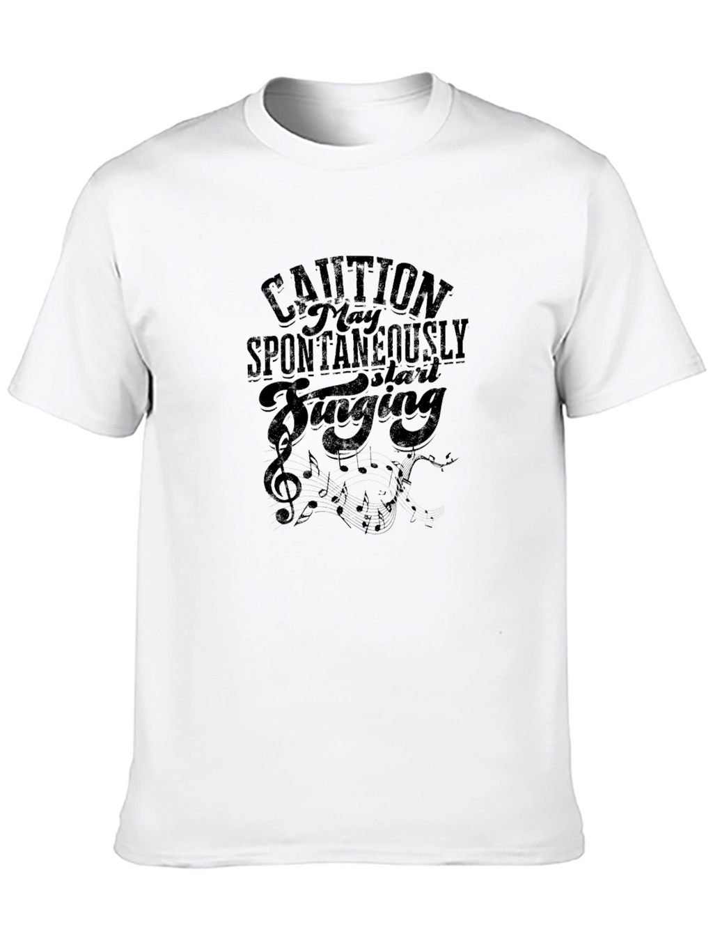 Caution Spontaneously Start Singing Black T-Shirt