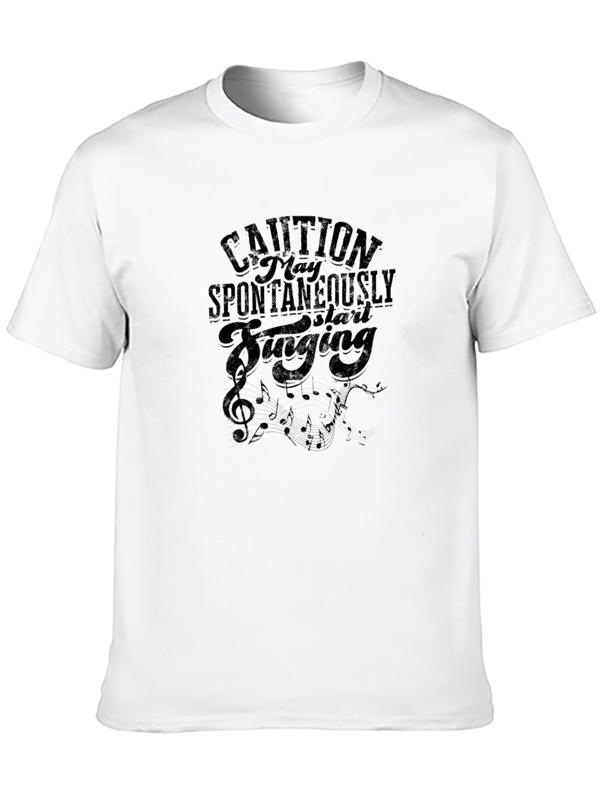 Caution Spontaneously Start Singing Black T-Shirt