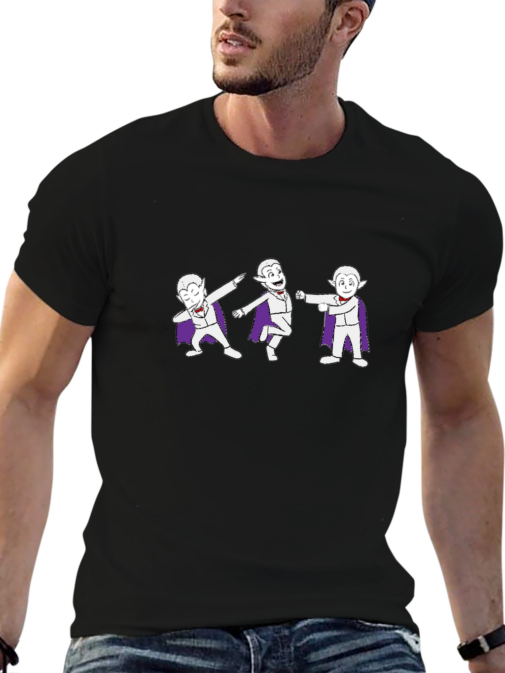 Dancing Vampire Cartoon Graphic T-Shirt