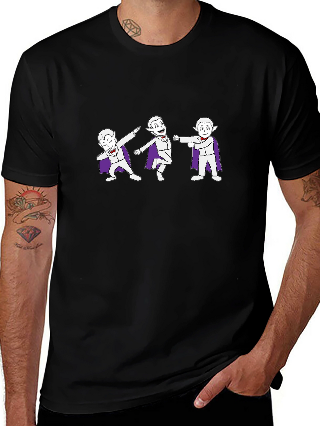 Dancing Vampire Cartoon Graphic T-Shirt