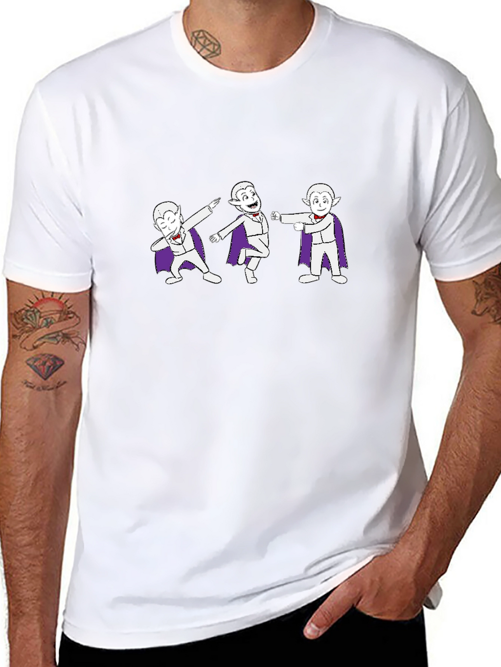 Dancing Vampire Cartoon Graphic T-Shirt