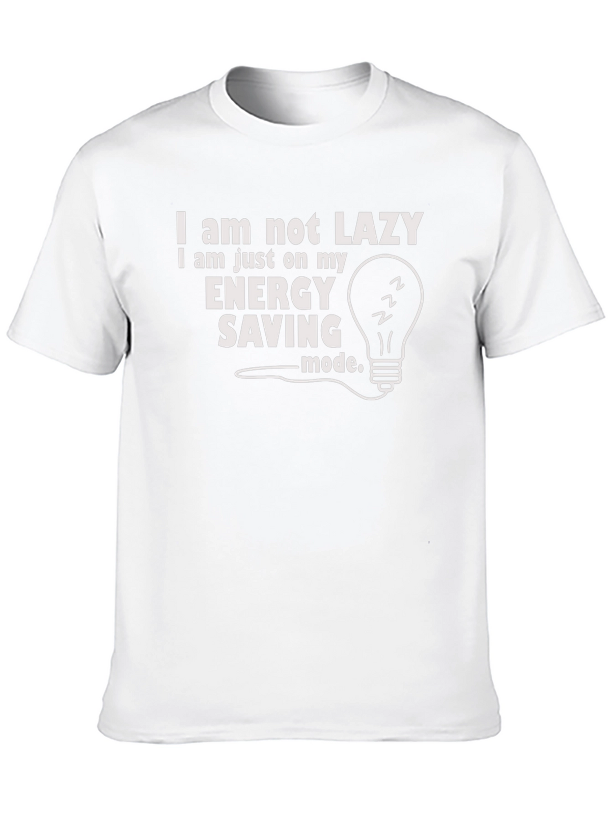Funny Energy Saving Mode Graphic Tee - Black
