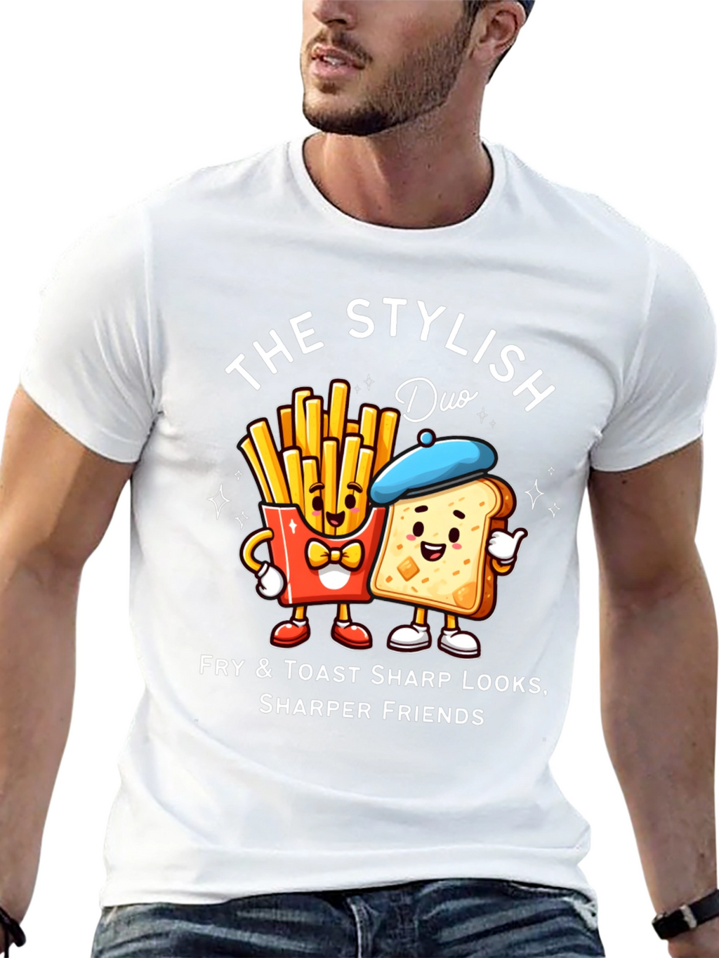 Stylish Fry & Toast Duo T-Shirt