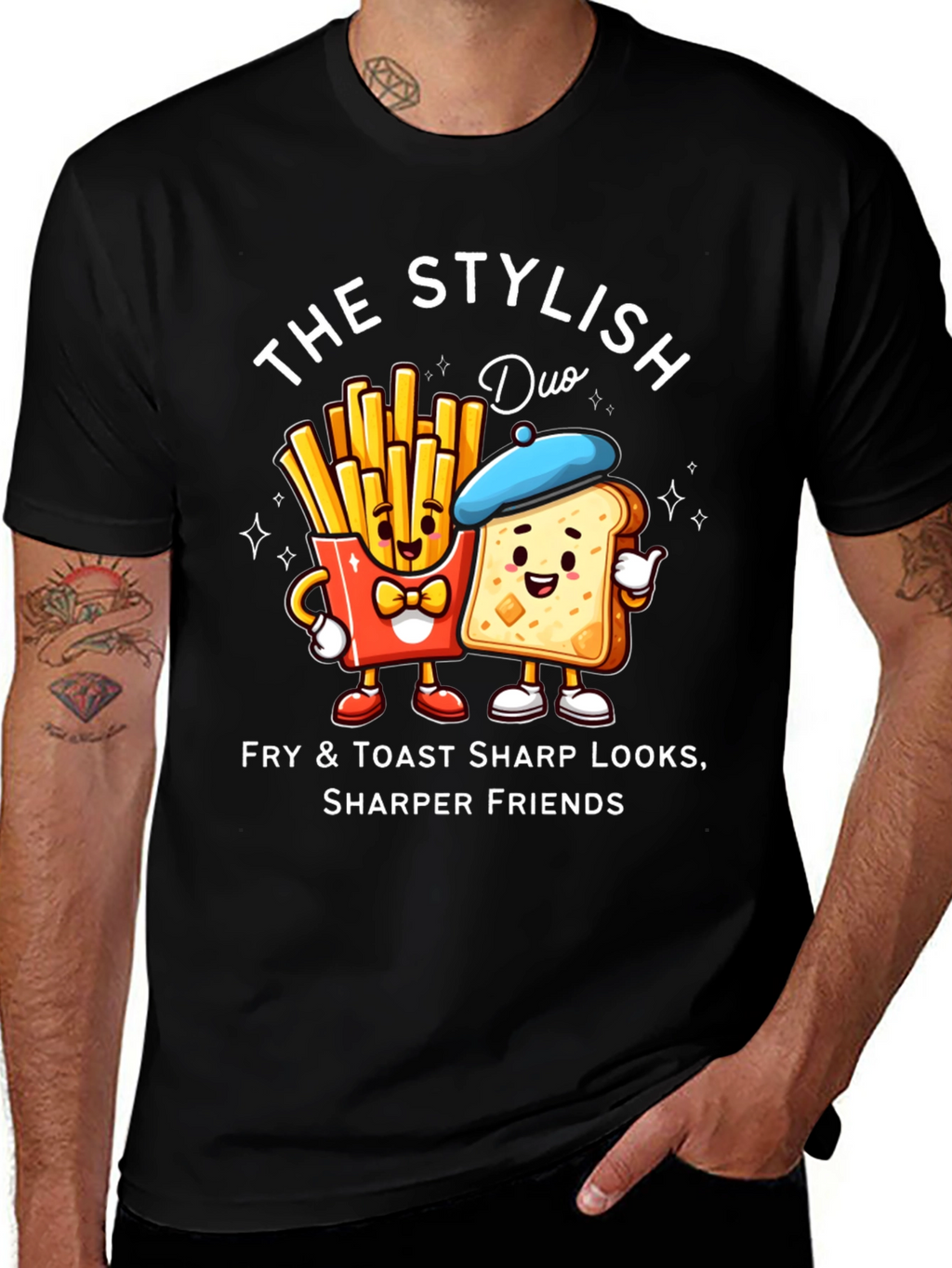 Stylish Fry & Toast Duo T-Shirt