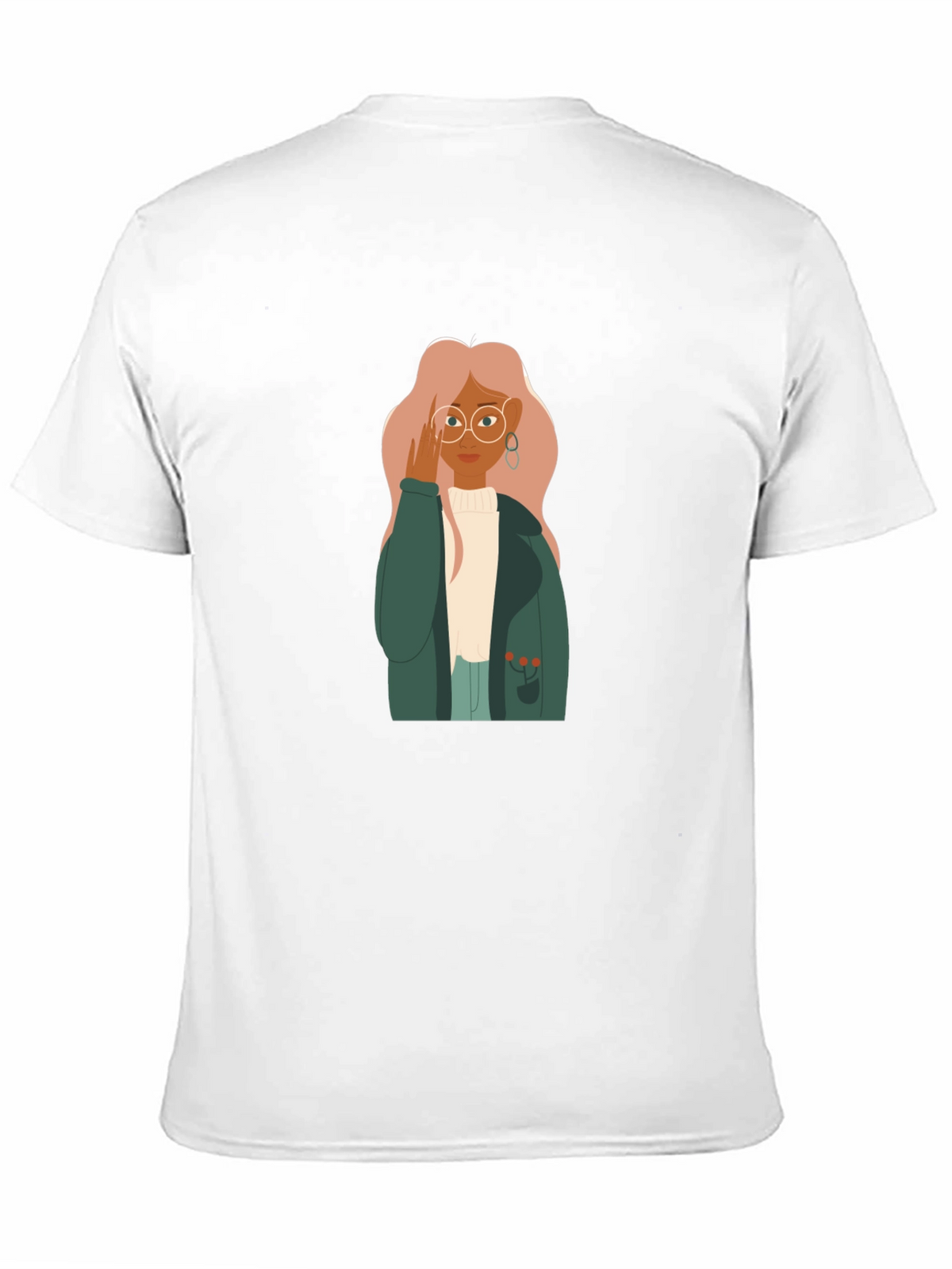 Stylish Graphic Tee - Woman with Glasses