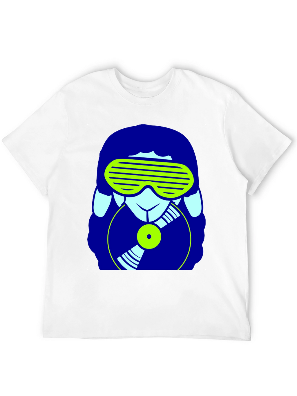 DJ Sheep Graphic Tee - Black Cotton T-Shirt