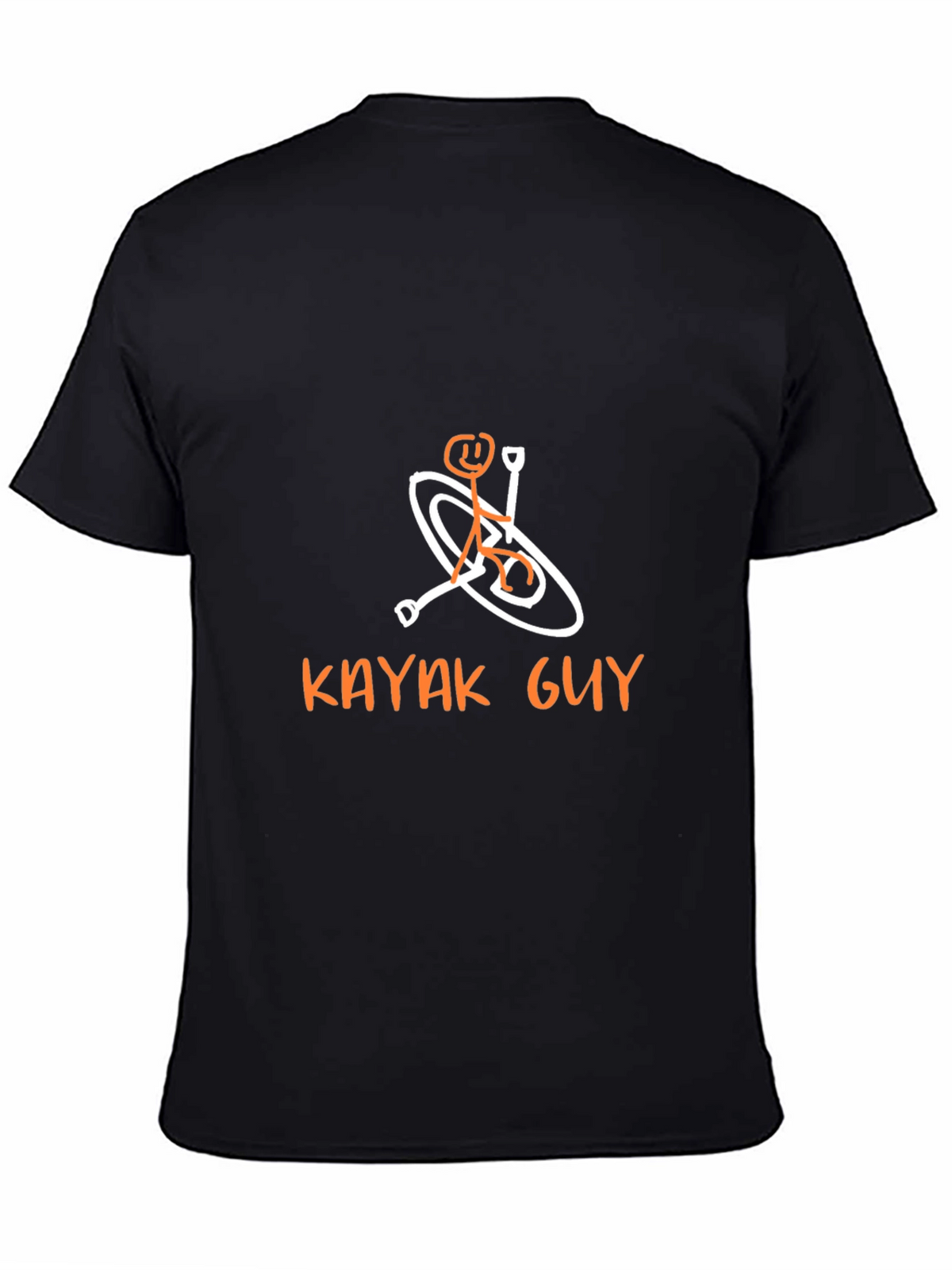 Kayaking Stick Figure Graphic Tee - Black