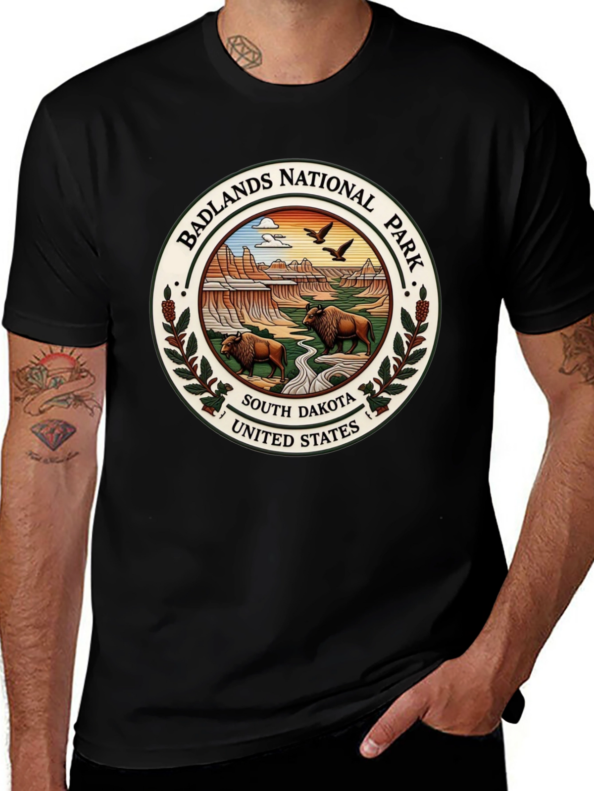 Badlands National Park Tee - South Dakota Bison Design