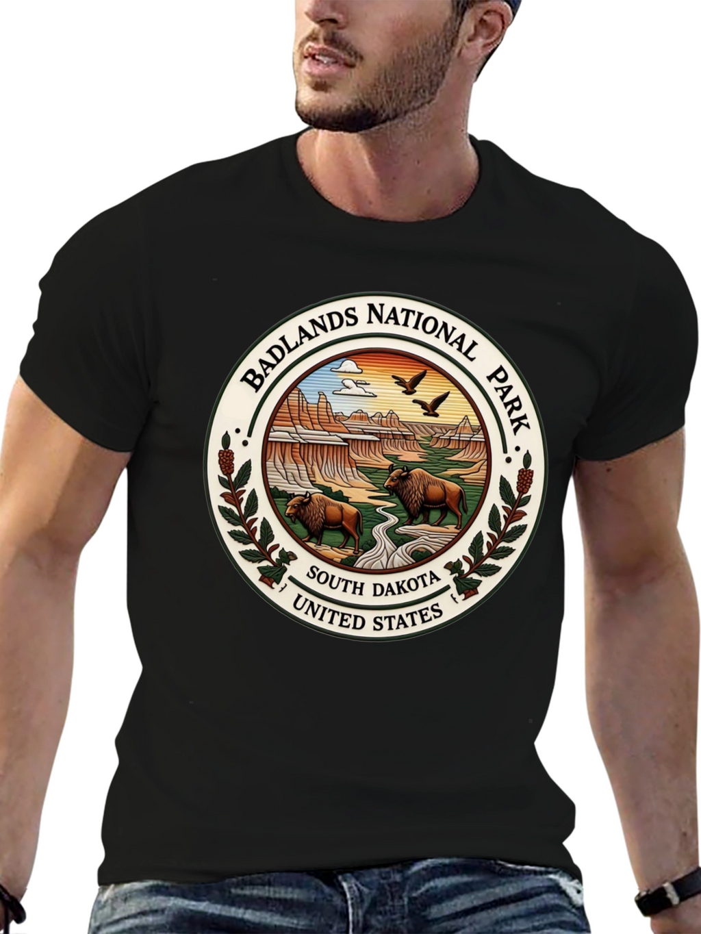 Badlands National Park Tee - South Dakota Bison Design