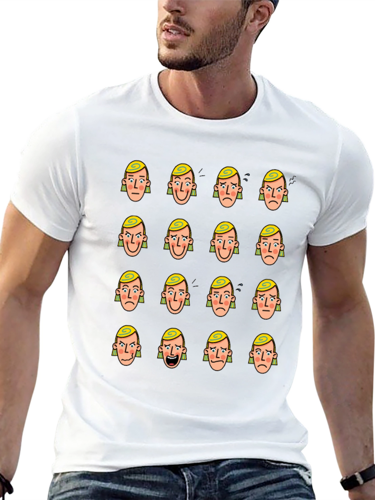 Mood Faces Graphic T-Shirt - Express Yourself!