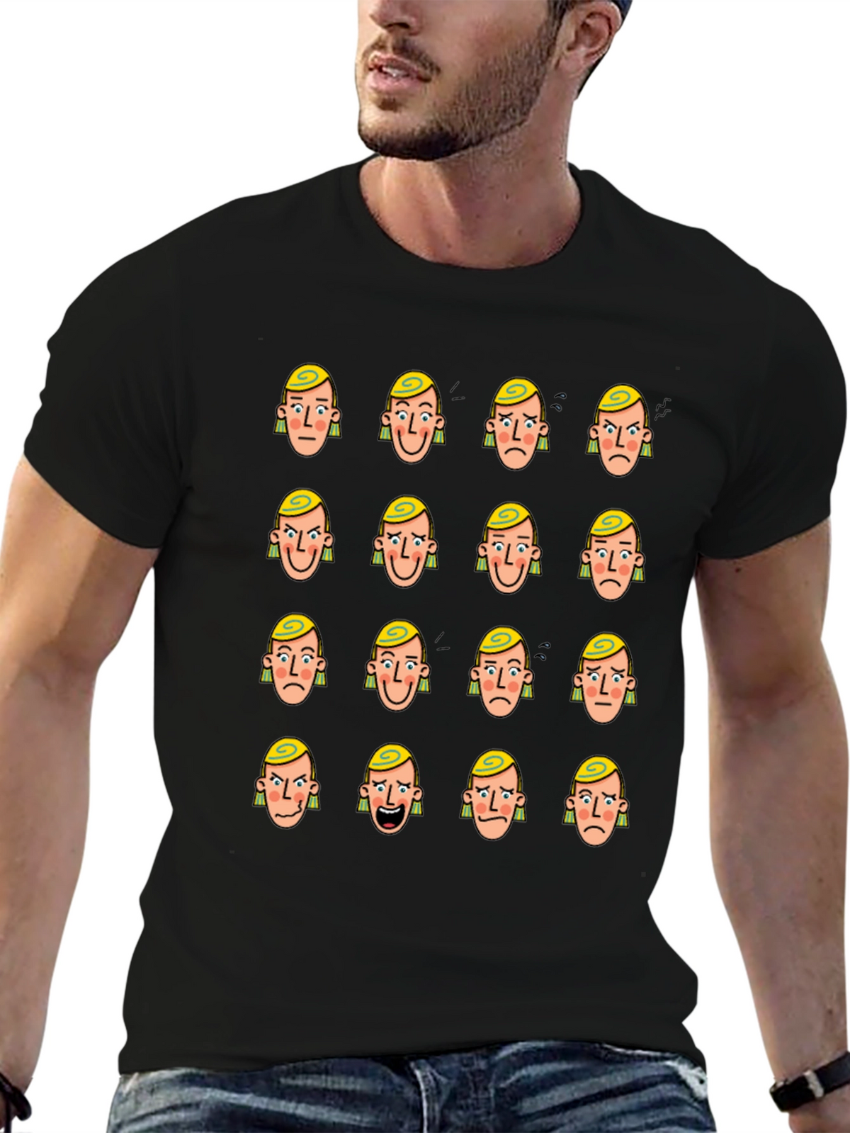 Mood Faces Graphic T-Shirt - Express Yourself!