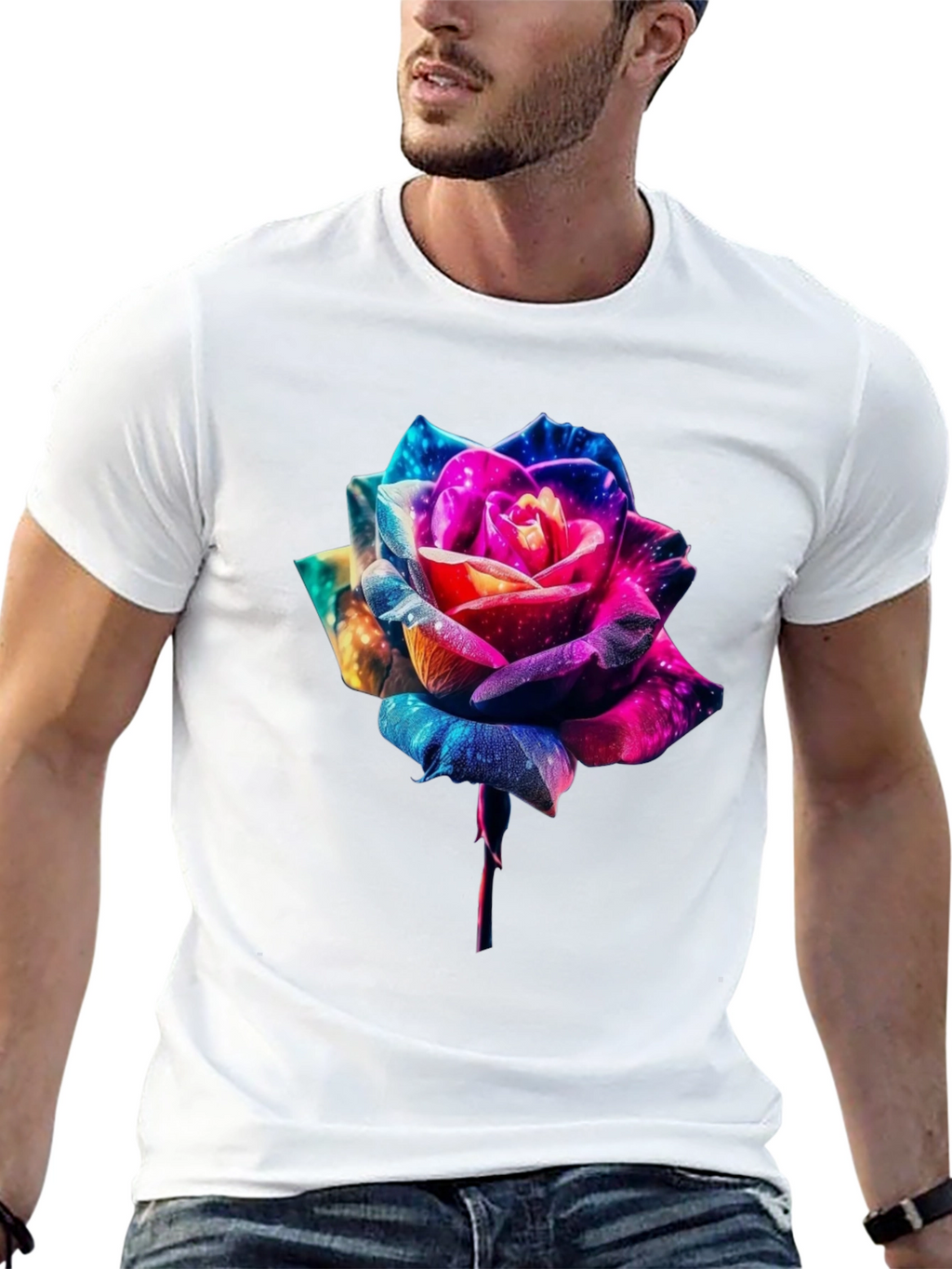 Galaxy Rose Graphic Tee - Black