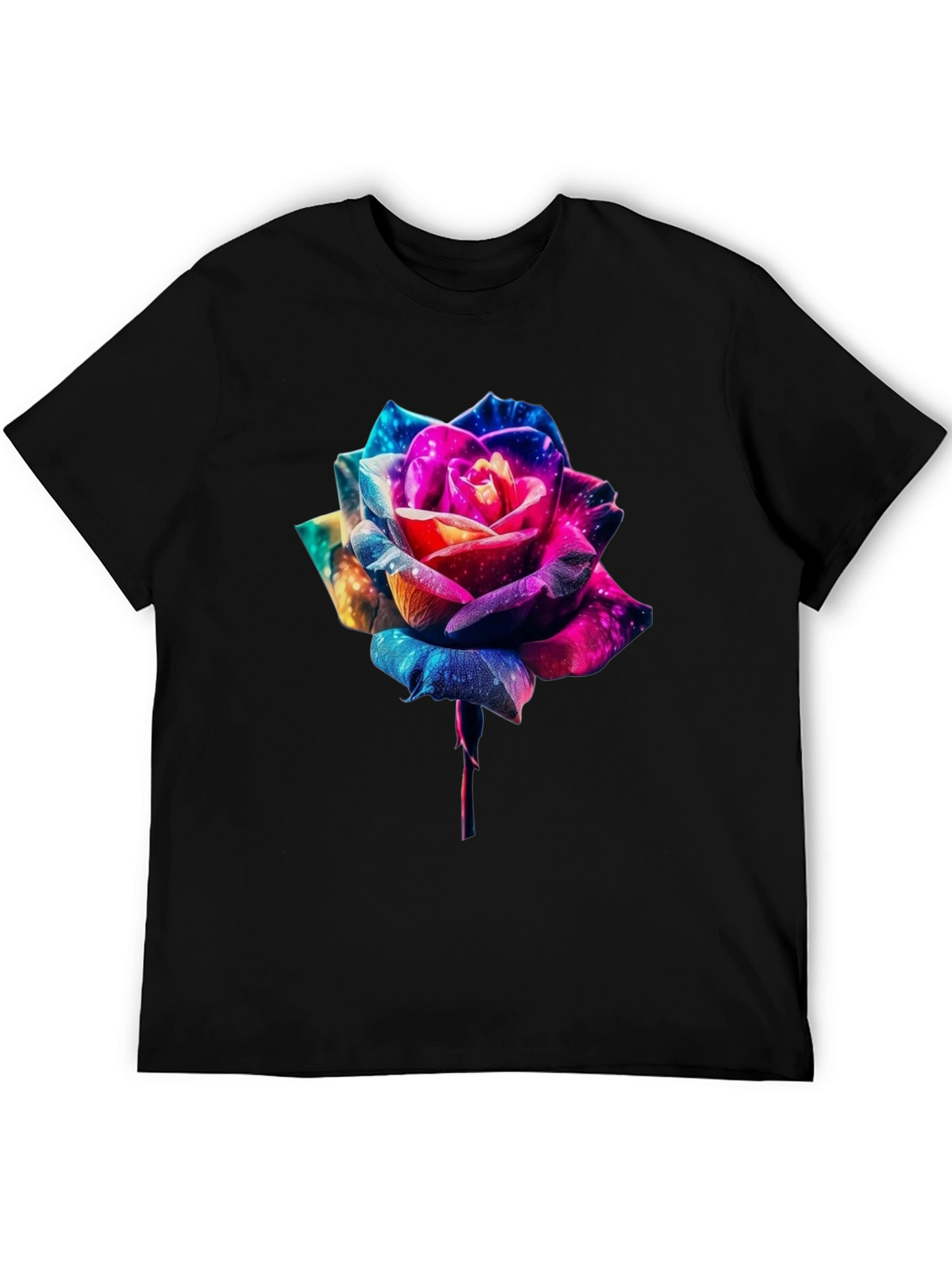 Galaxy Rose Graphic Tee - Black