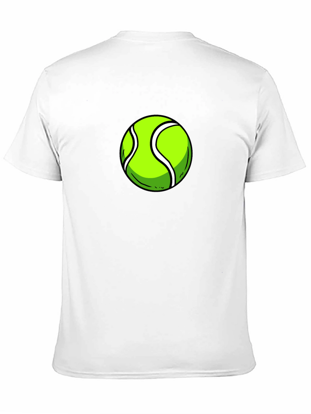 Tennis Ball Graphic Tee - Black Cotton T-Shirt
