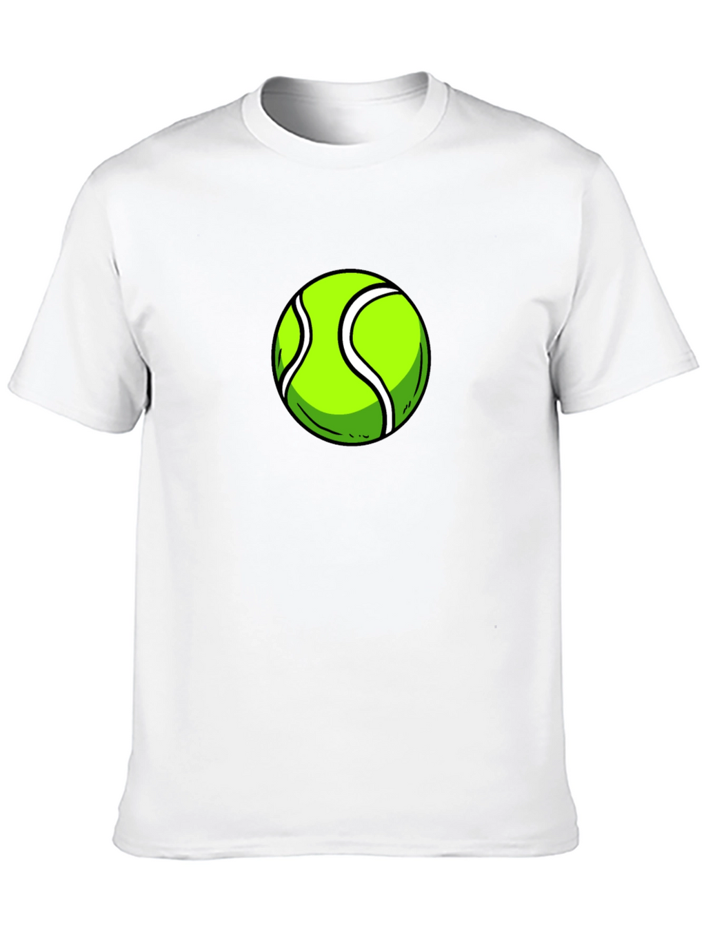 Tennis Ball Graphic Tee - Black Cotton T-Shirt
