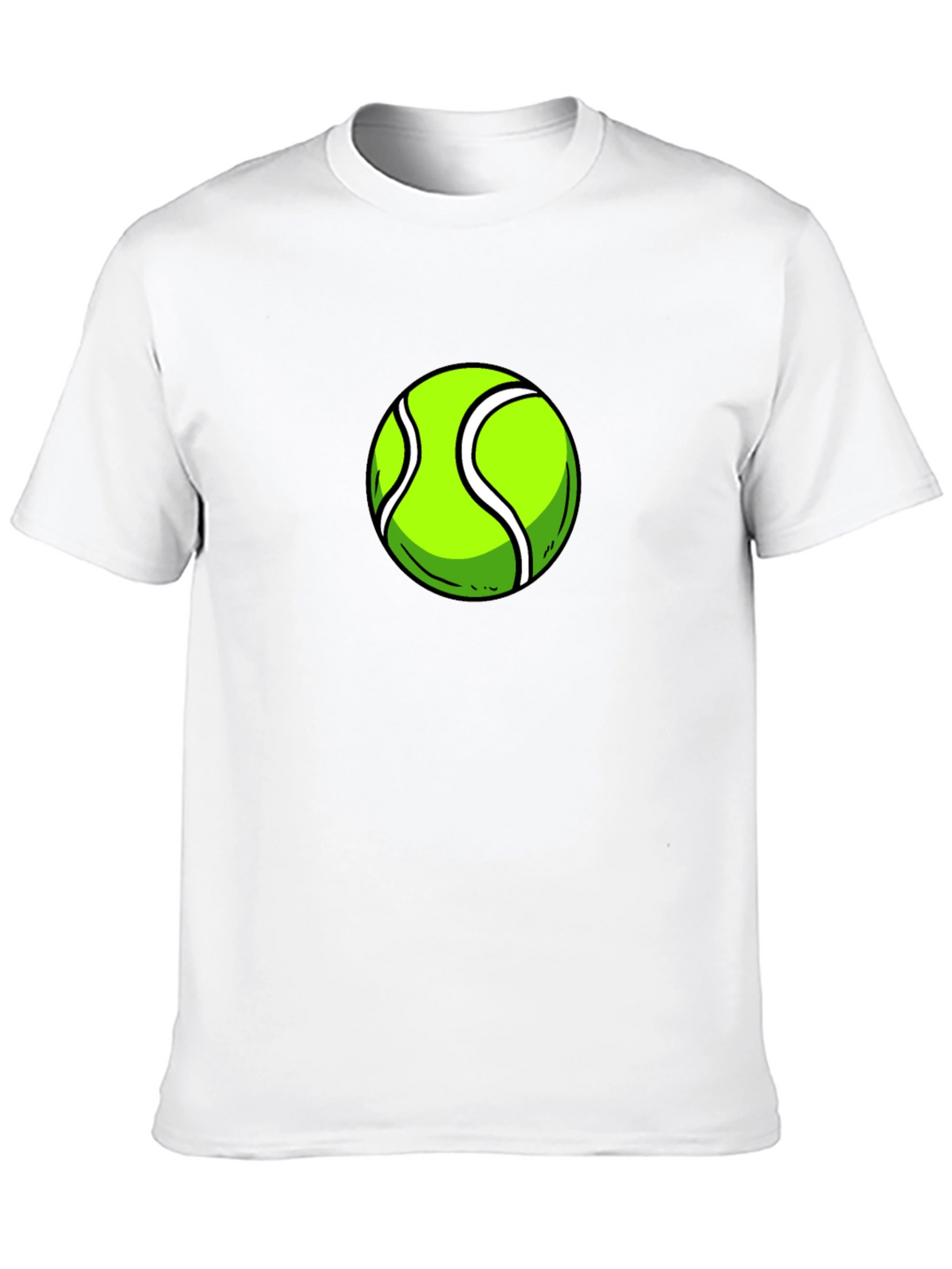 Tennis Ball Graphic Tee - Black Cotton T-Shirt