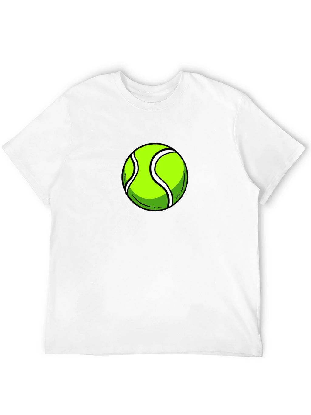 Tennis Ball Graphic Tee - Black Cotton T-Shirt