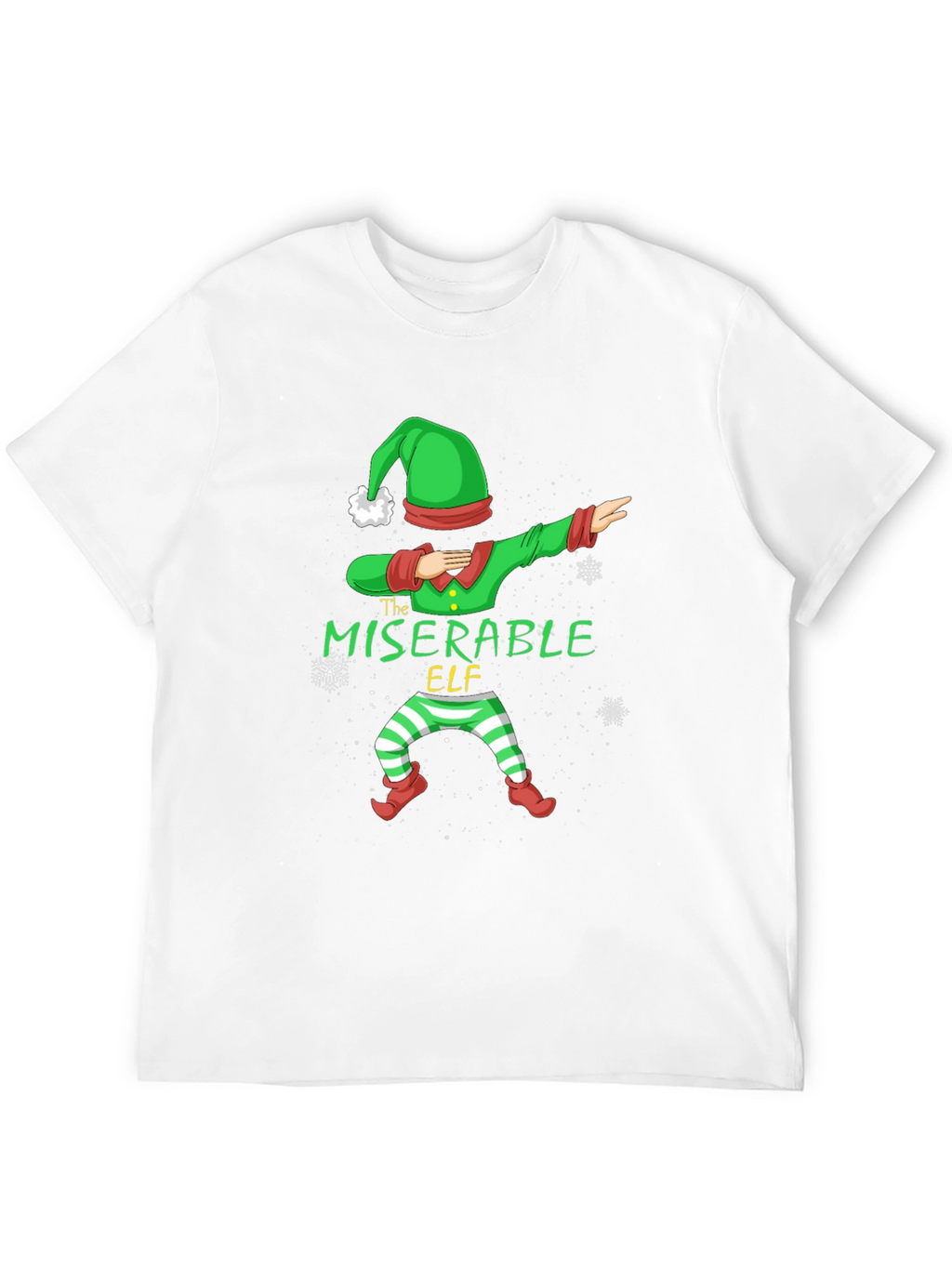 Miserable Elf Dabbing Graphic Tee - Holiday Humor