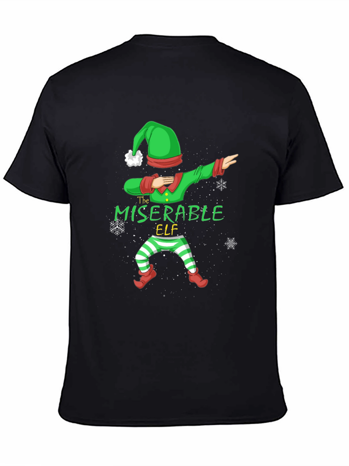 Miserable Elf Dabbing Graphic Tee - Holiday Humor