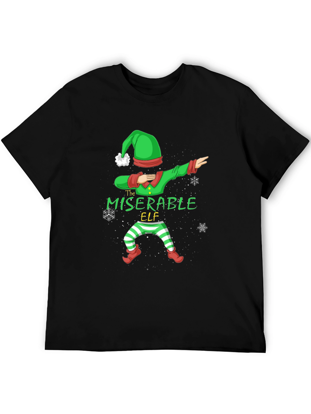Miserable Elf Dabbing Graphic Tee - Holiday Humor