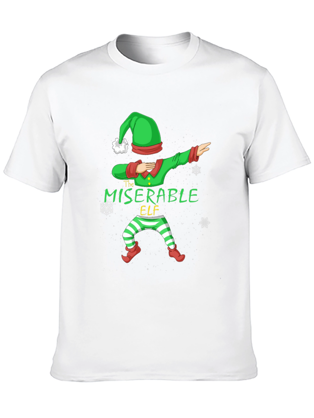 Miserable Elf Dabbing Graphic Tee - Holiday Humor