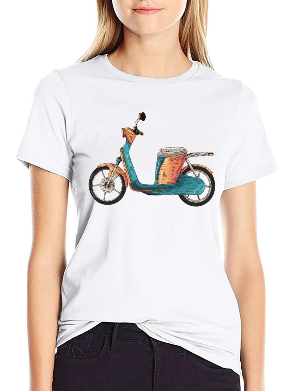 Retro Scooter Graphic Tee - Unique Design