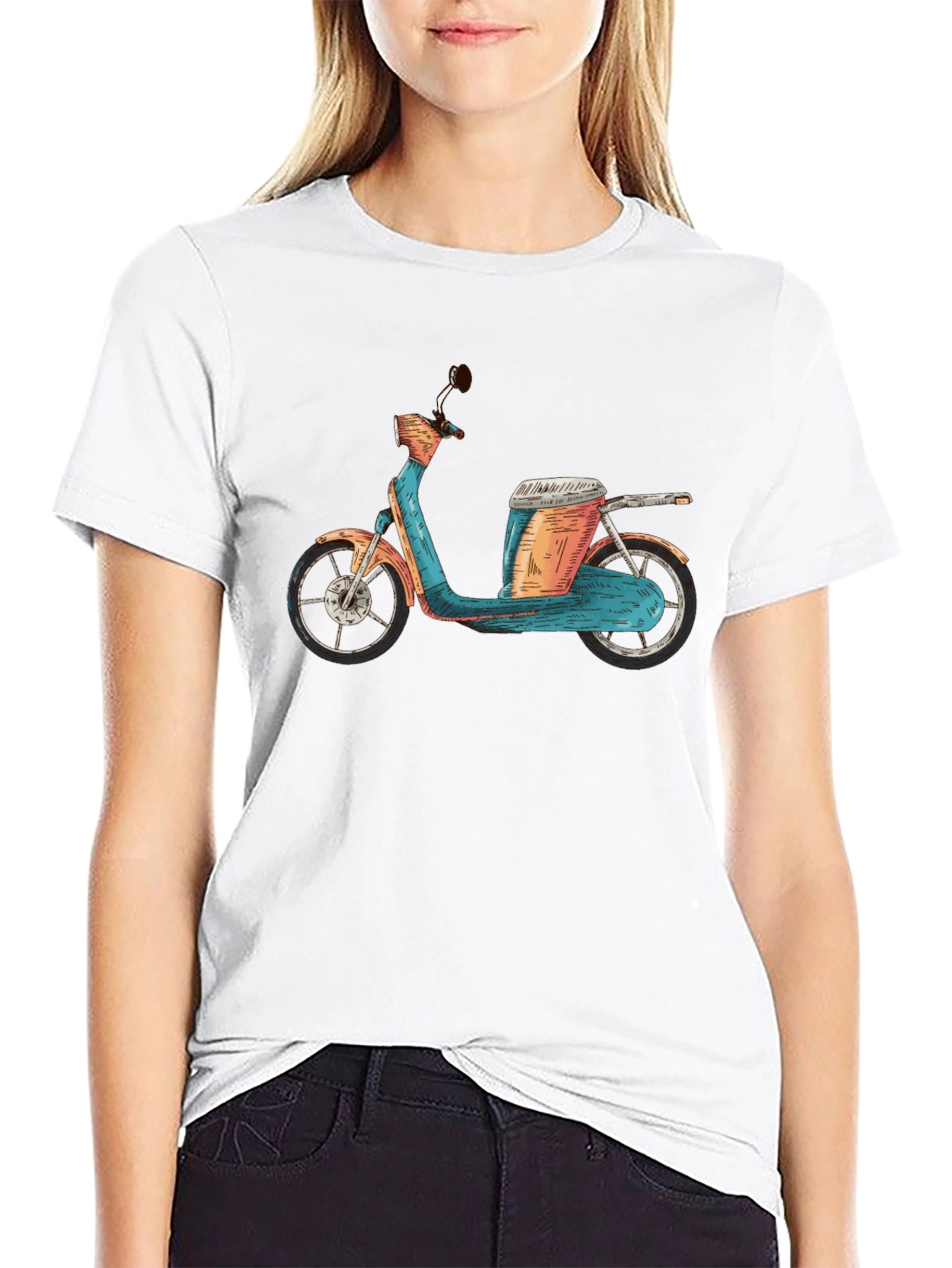 Retro Scooter Graphic Tee - Unique Design