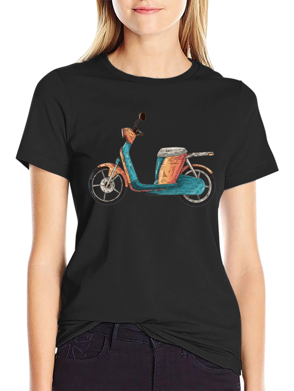 Retro Scooter Graphic Tee - Unique Design