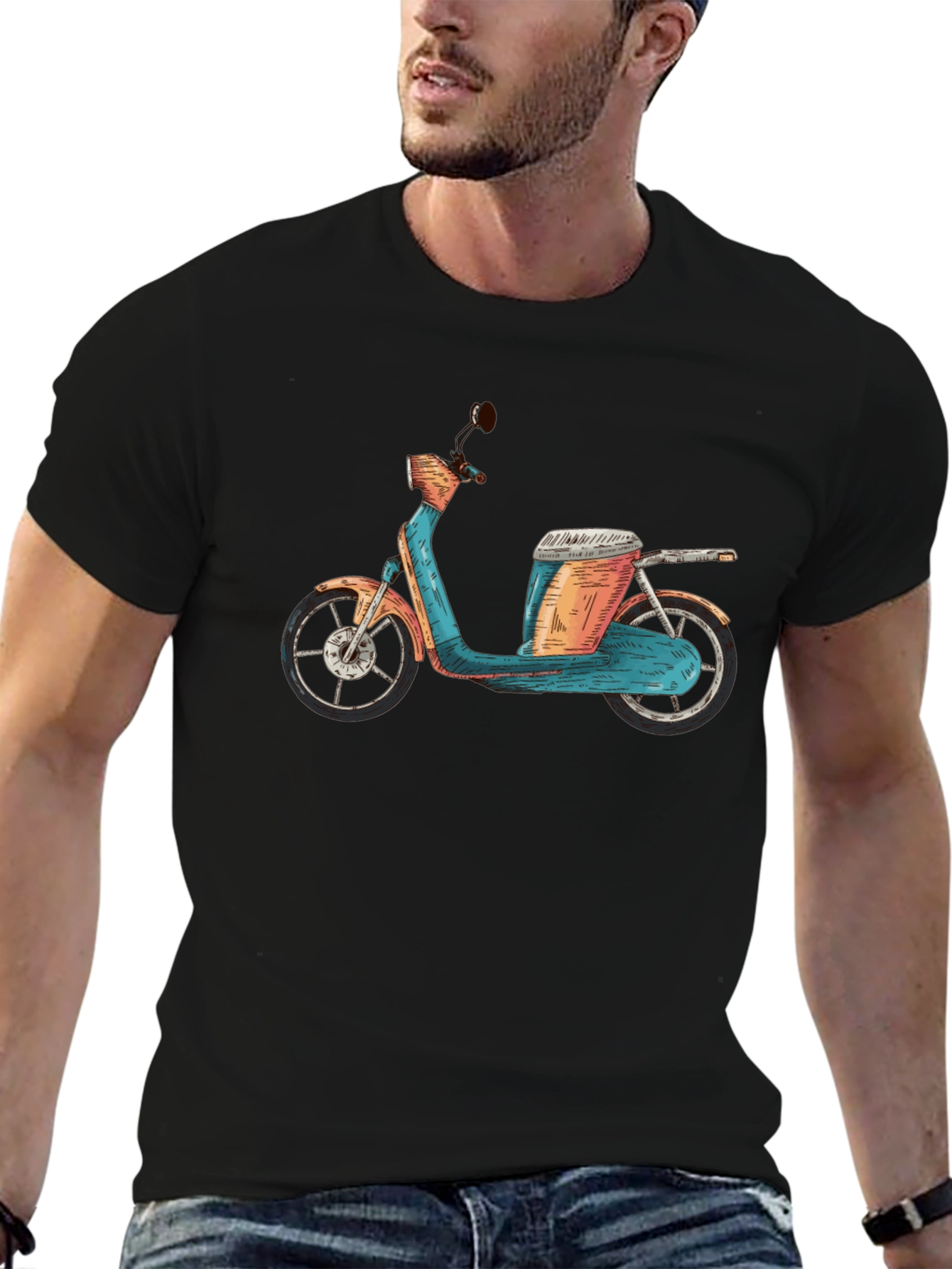 Retro Scooter Graphic Tee - Unique Design