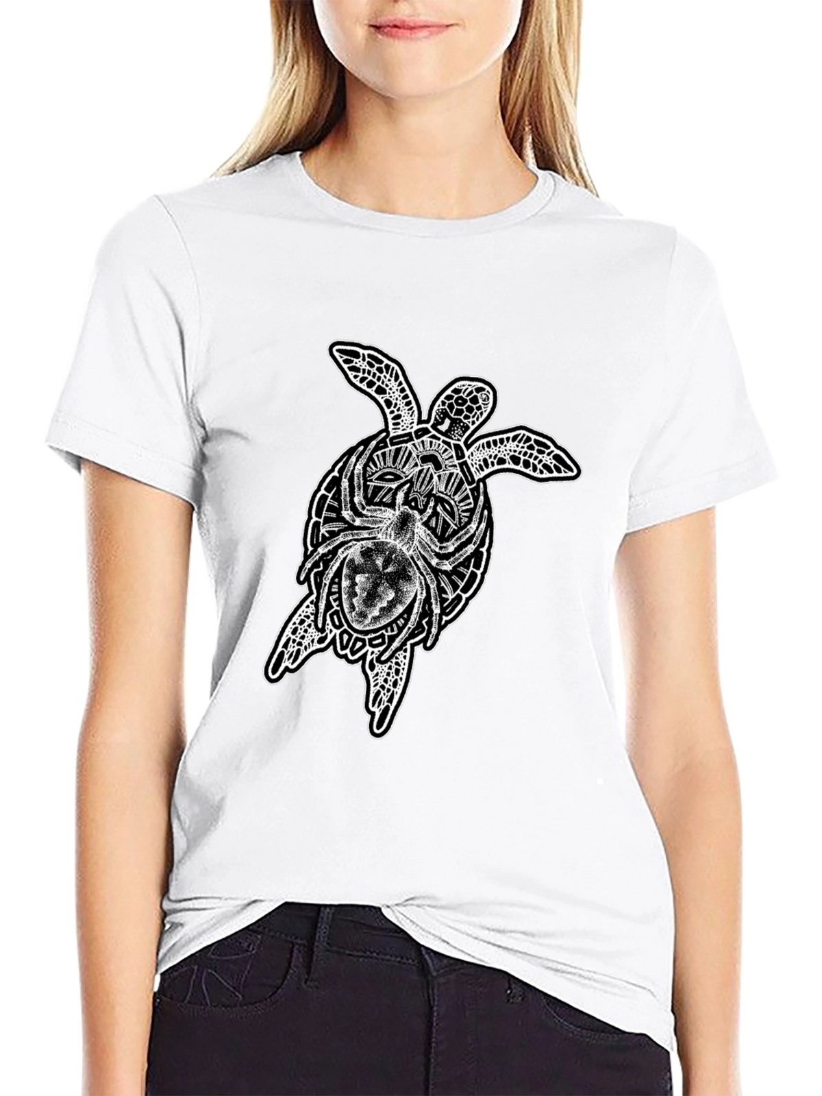Turtle & Spider Graphic Tee - Mens Black T-Shirt