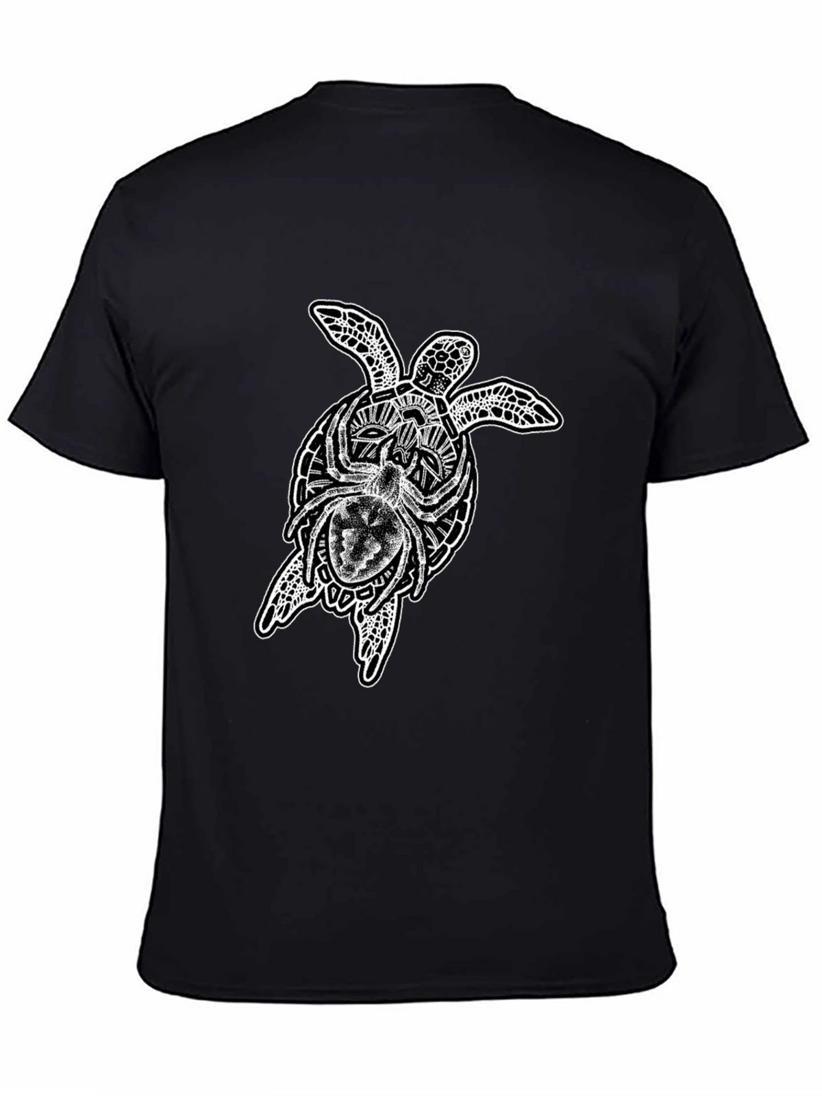 Turtle & Spider Graphic Tee - Mens Black T-Shirt