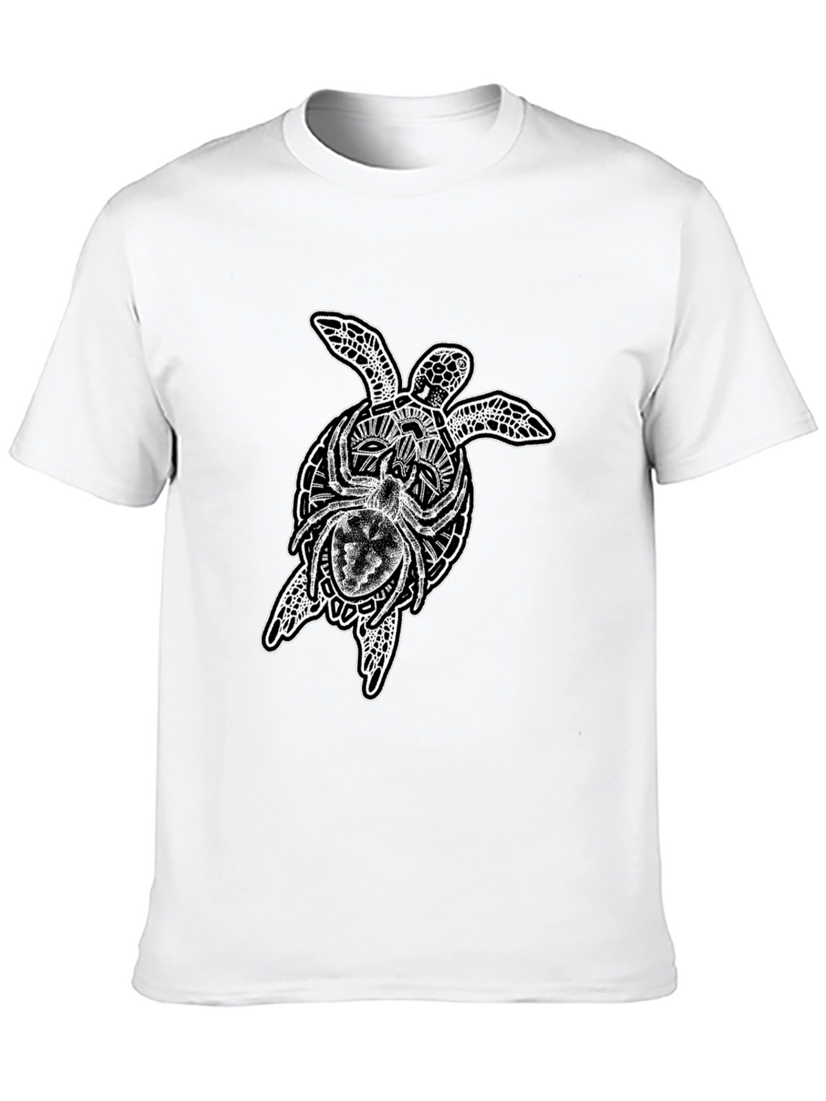 Turtle & Spider Graphic Tee - Mens Black T-Shirt