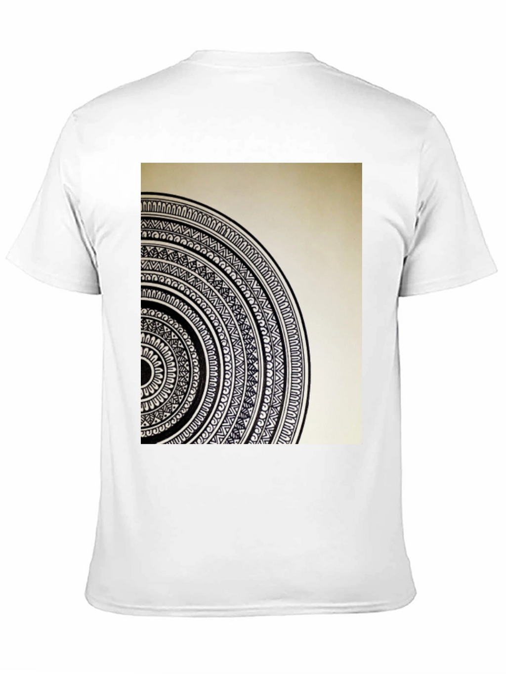 Geometric Mandala Graphic Tee - Stylish Black Cotton T-Shirt
