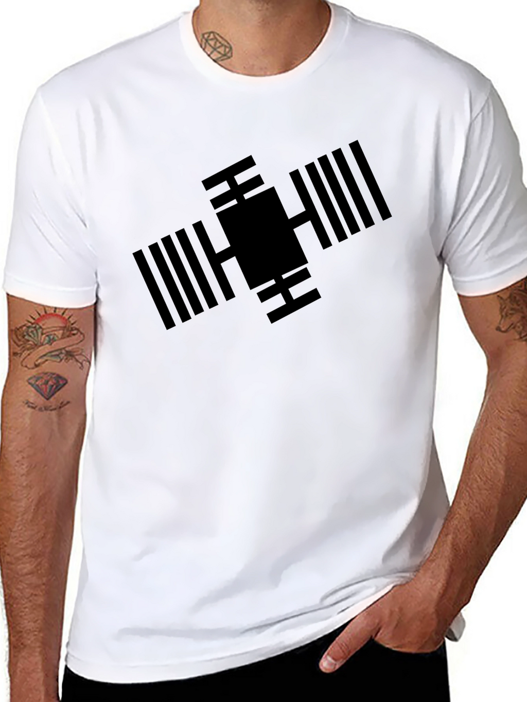 ISS Satellite Graphic Tee - Modern Space Design T-Shirt