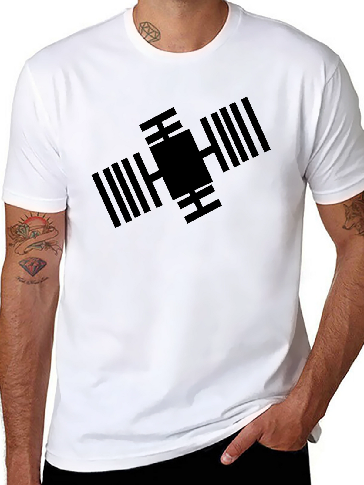 ISS Satellite Graphic Tee - Modern Space Design T-Shirt
