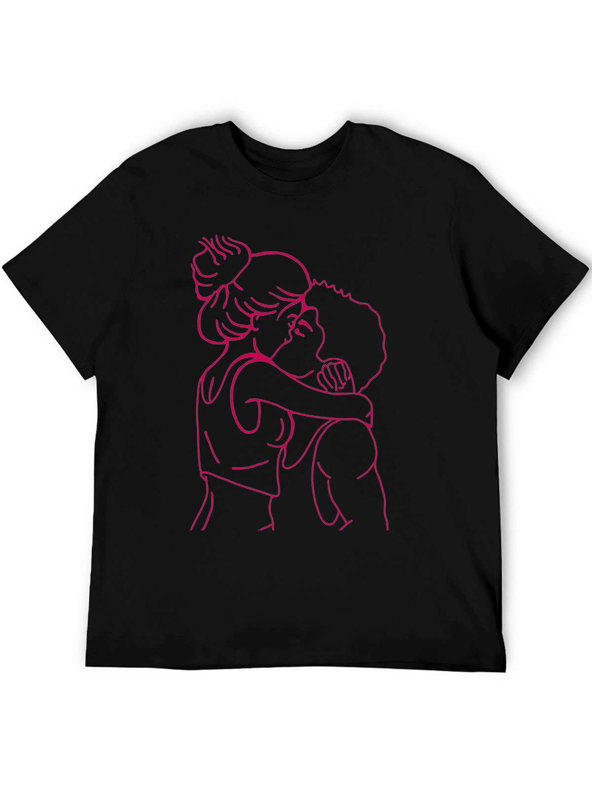 Romantic Embrace Graphic Tee - Black