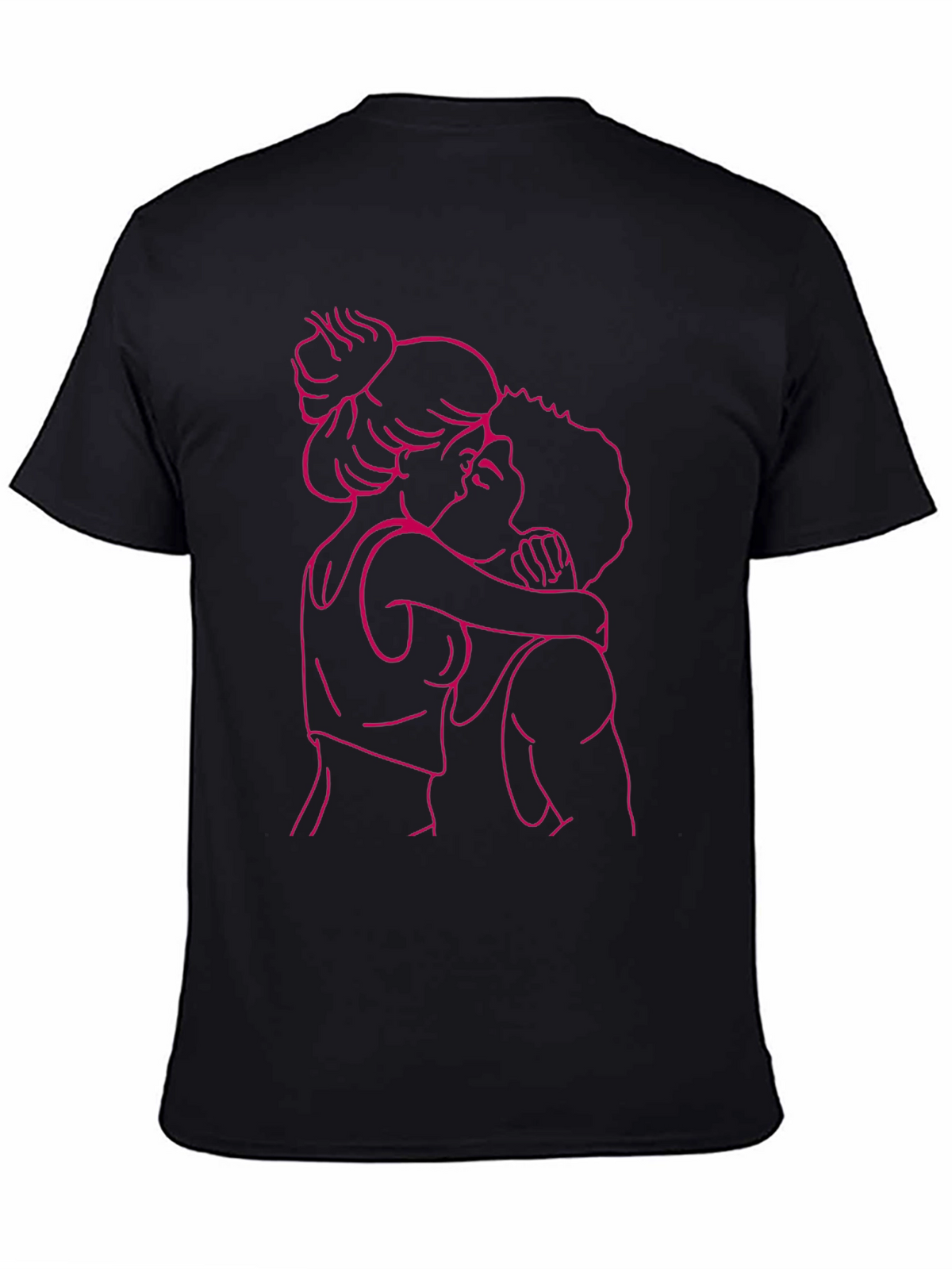 Romantic Embrace Graphic Tee - Black