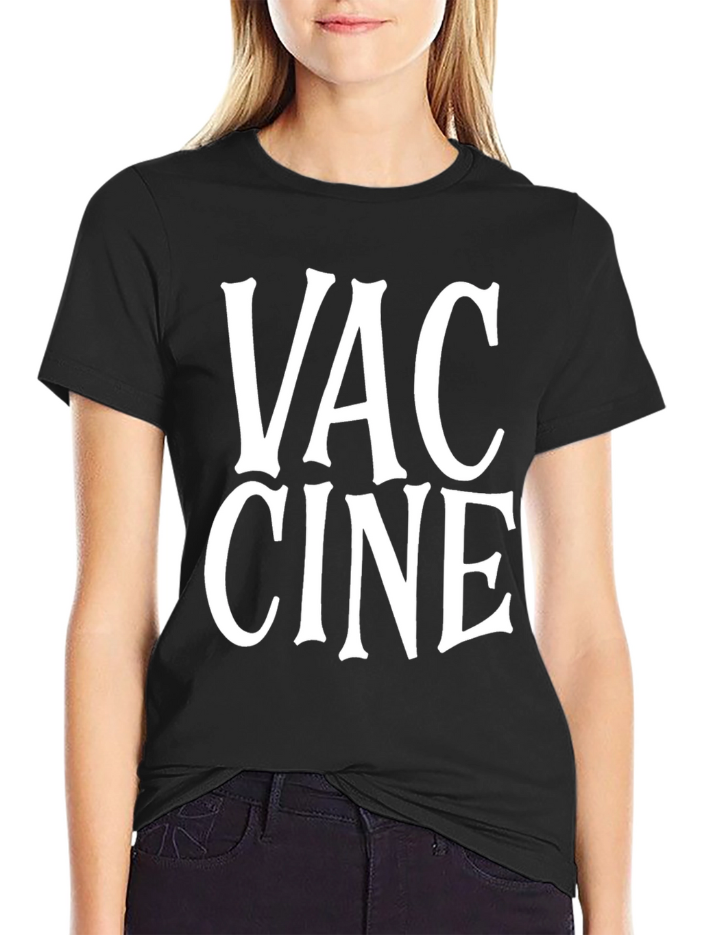 Vaccine Black Graphic Tee Shirt