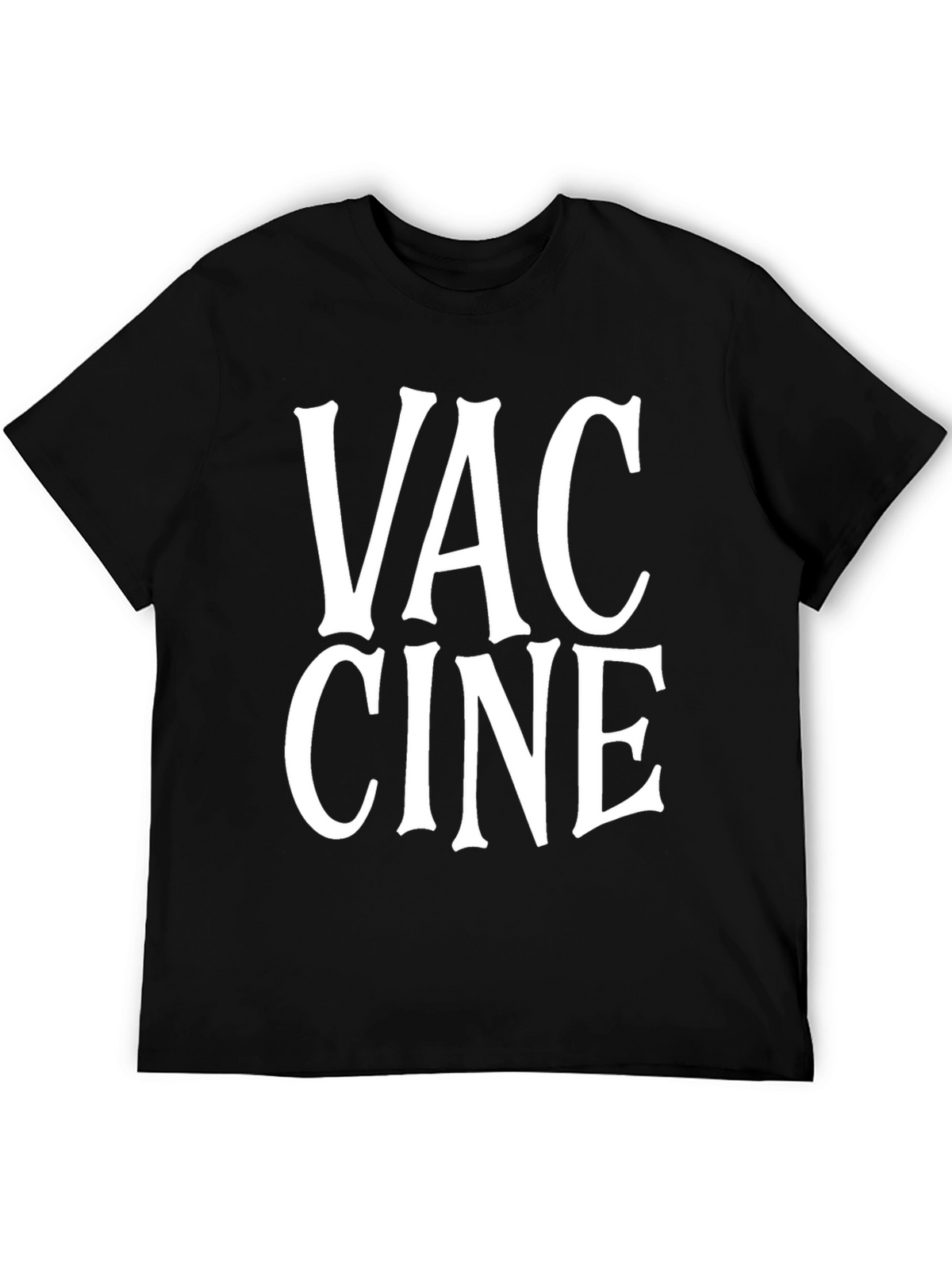 Vaccine Black Graphic Tee Shirt