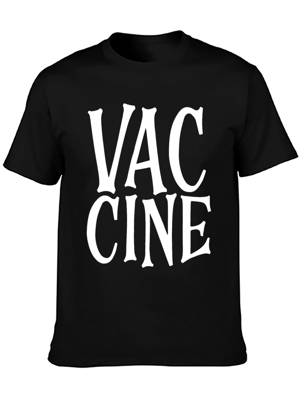 Vaccine Black Graphic Tee Shirt